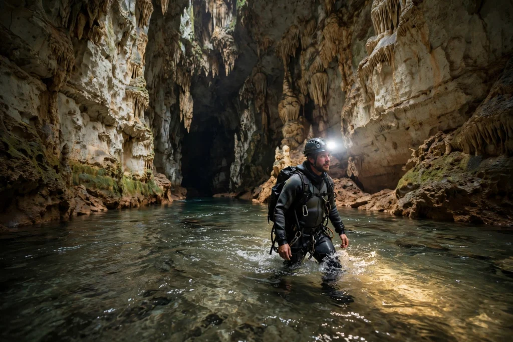 Underground river passage inside Sistema Cheve