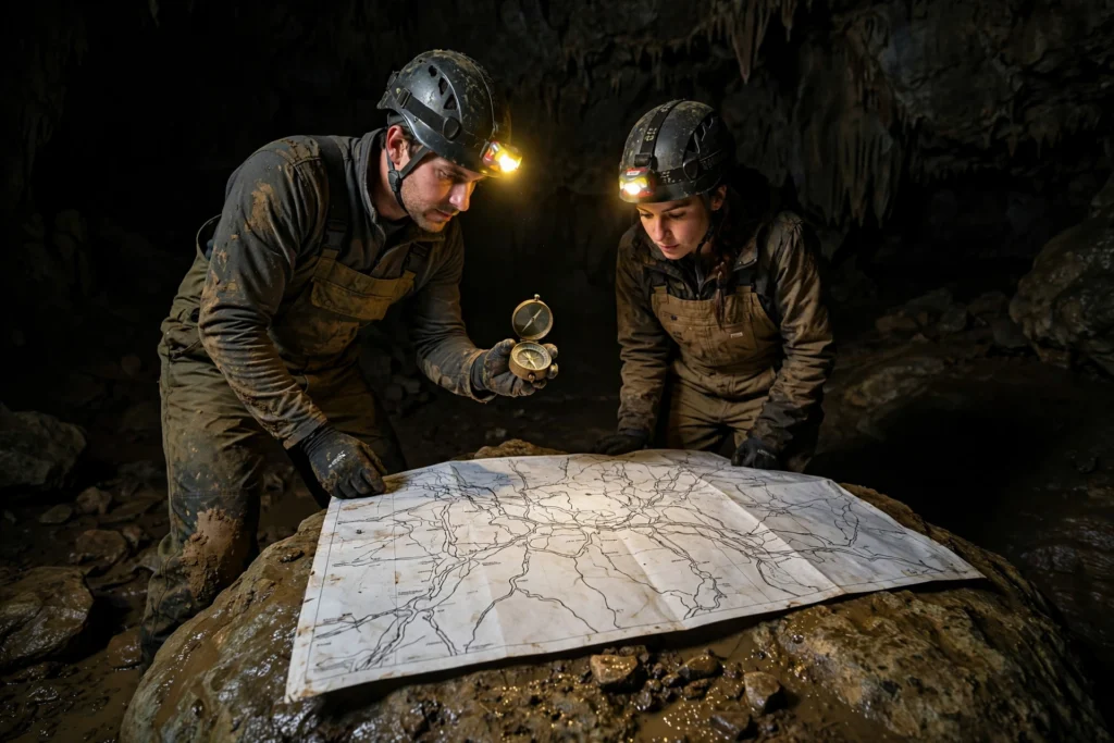 Survey map of the Cheve cave system