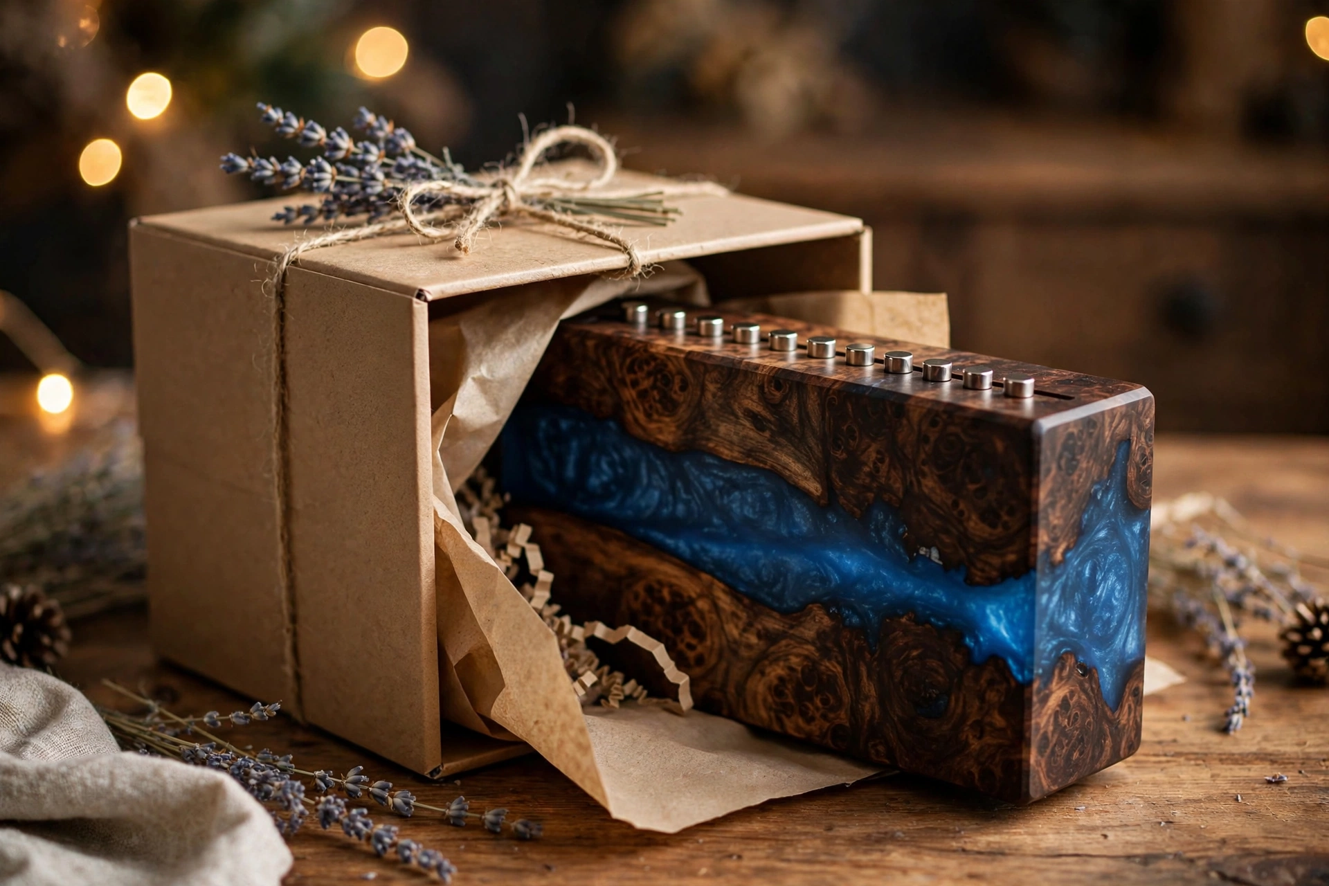 The block presented as a gift, a natural fit for weddings, housewarmings, and holidays