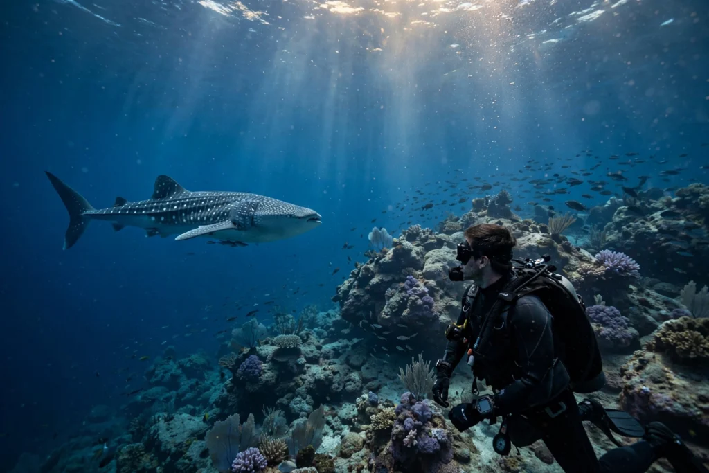 Underwater coral scene in the Similan Islands