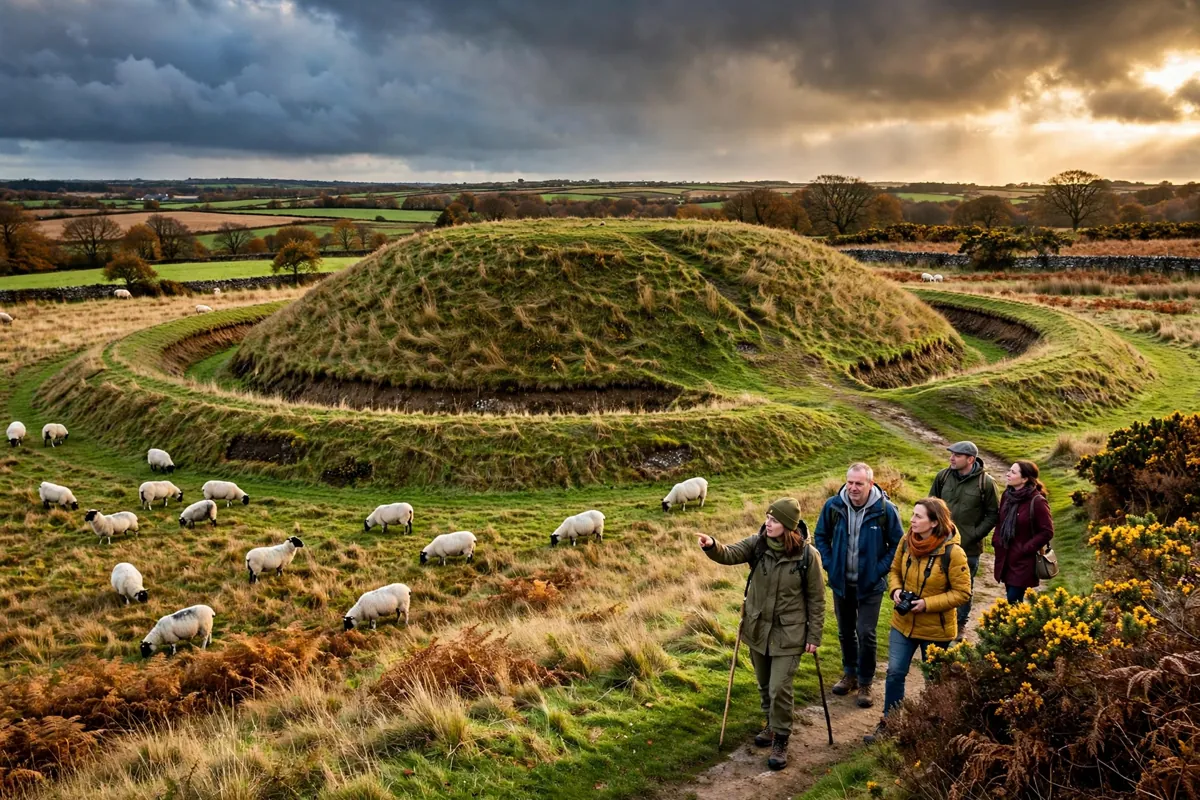 Rathcroghan Mound, a large grass-covered Iron Age mound in County Roscommon, Ireland