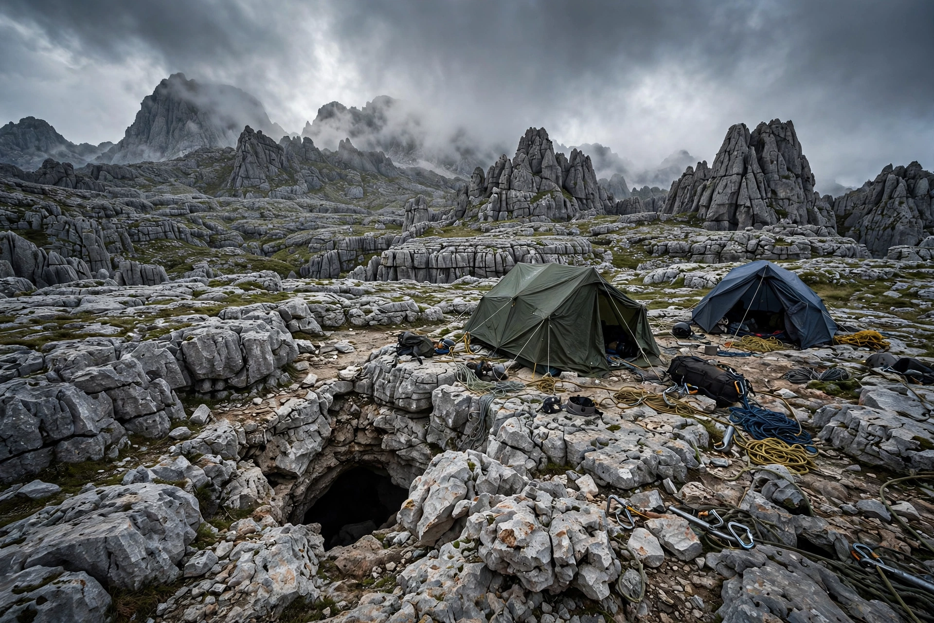 The Arabika Massif in the Caucasus, the mountain plateau hiding Veryovkina Cave, the world's deepest cave